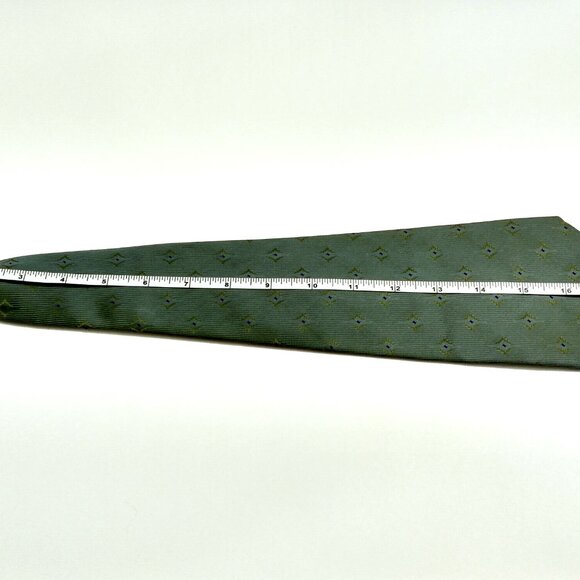 Vintage Green Clip On NeckTie Gino Fellini Struser MCM 60s 70s Retro Tie - Picture 7 of 9